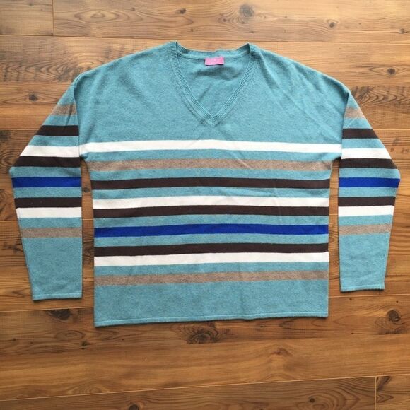Basler women's wool striped sweater L Nordstrom - Picture 2 of 6